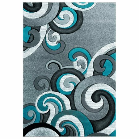UNITED WEAVERS OF AMERICA 7 ft. 10 in. x 10 ft. 6 in. Bristol Rhiannon Turquoise Rectangle Area Rug 2050 11369 912